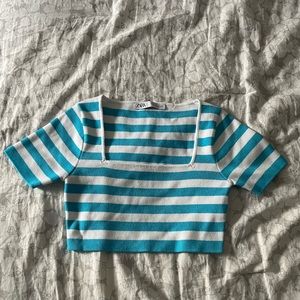 Zara blue crop top